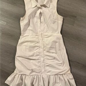 Missguided+ White Ruffle Hem Mini Dress